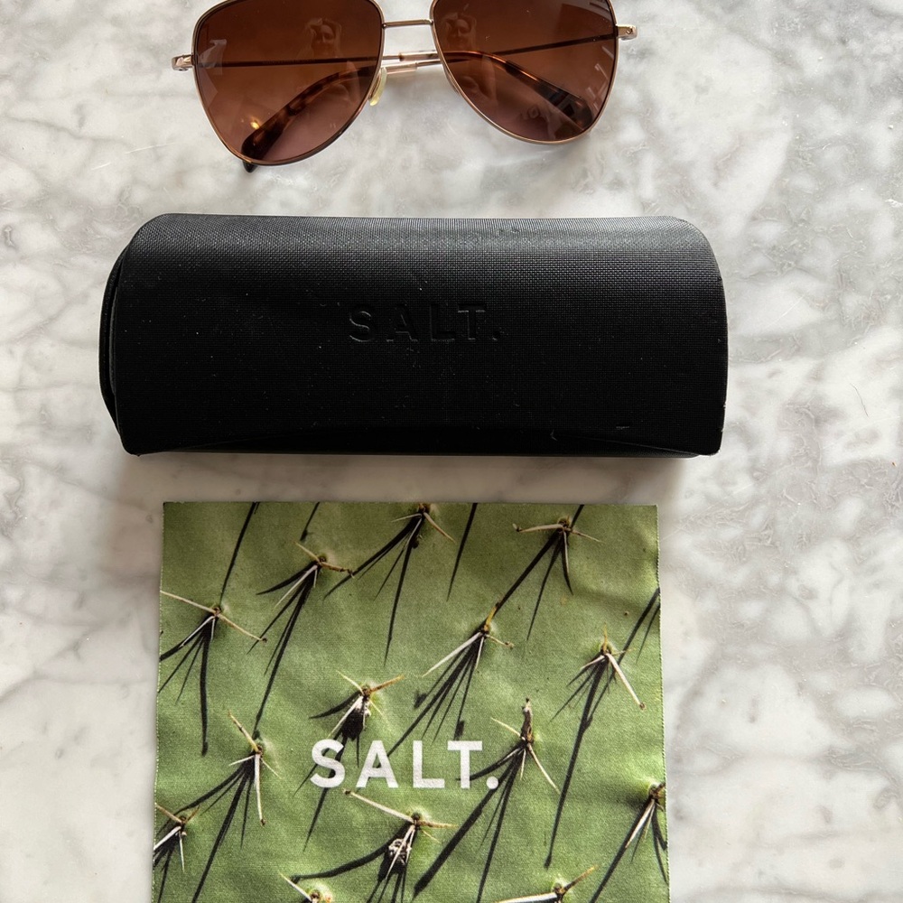Salt. Gold aviator sunglasses